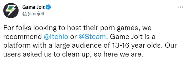 应用户需求 独立游戏托管平台Game Jolt已禁止**游戏
