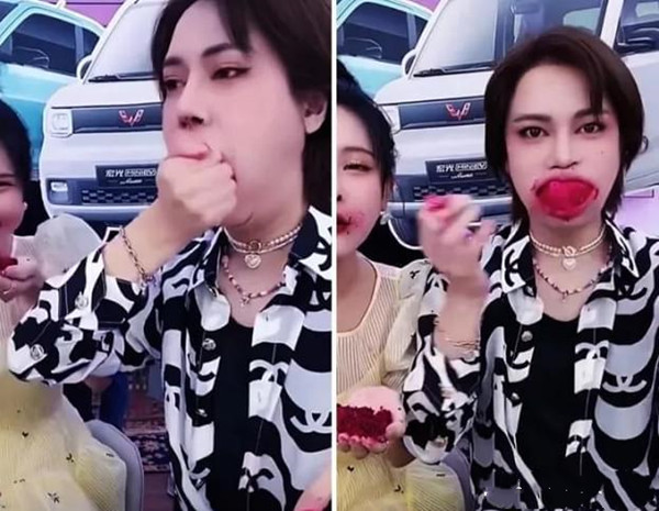 网红时大漂亮直播“生吞火龙果”，帮猫妹妹做人气被赞义气！