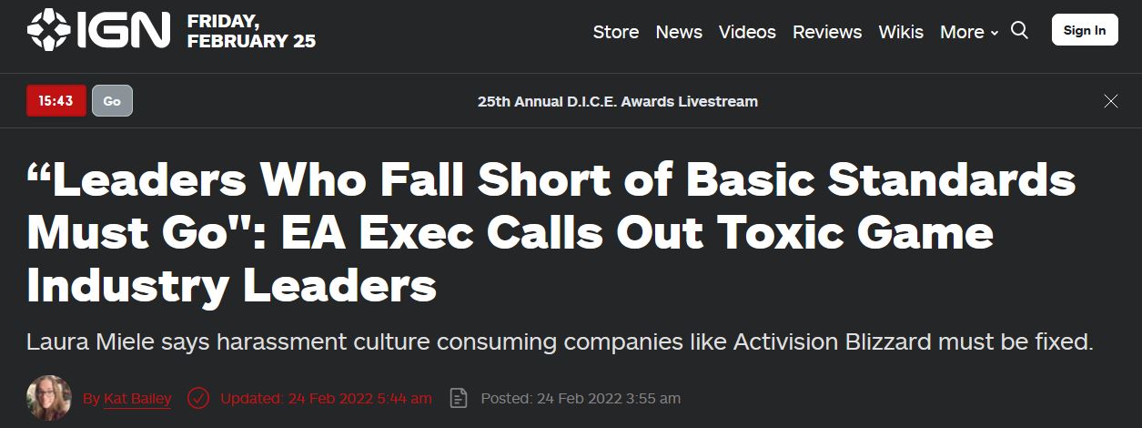 EA高管表示所有游戏行业恶劣***
应该被辞退