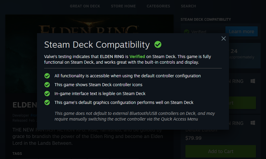 随时随地受苦 艾尔登法环可在Steam Deck上运行