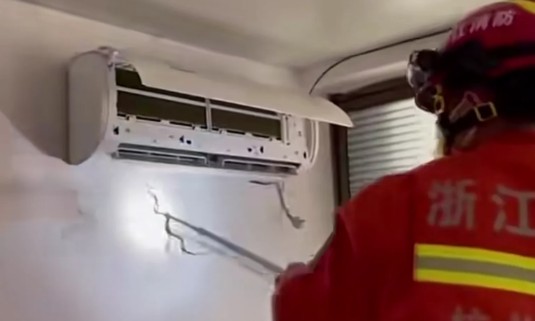 女网友清洗空调发现蛇头被吓惨！蛇：在杭州避暑，还得是空调里巴适！