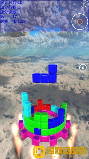 圆盘方块3D