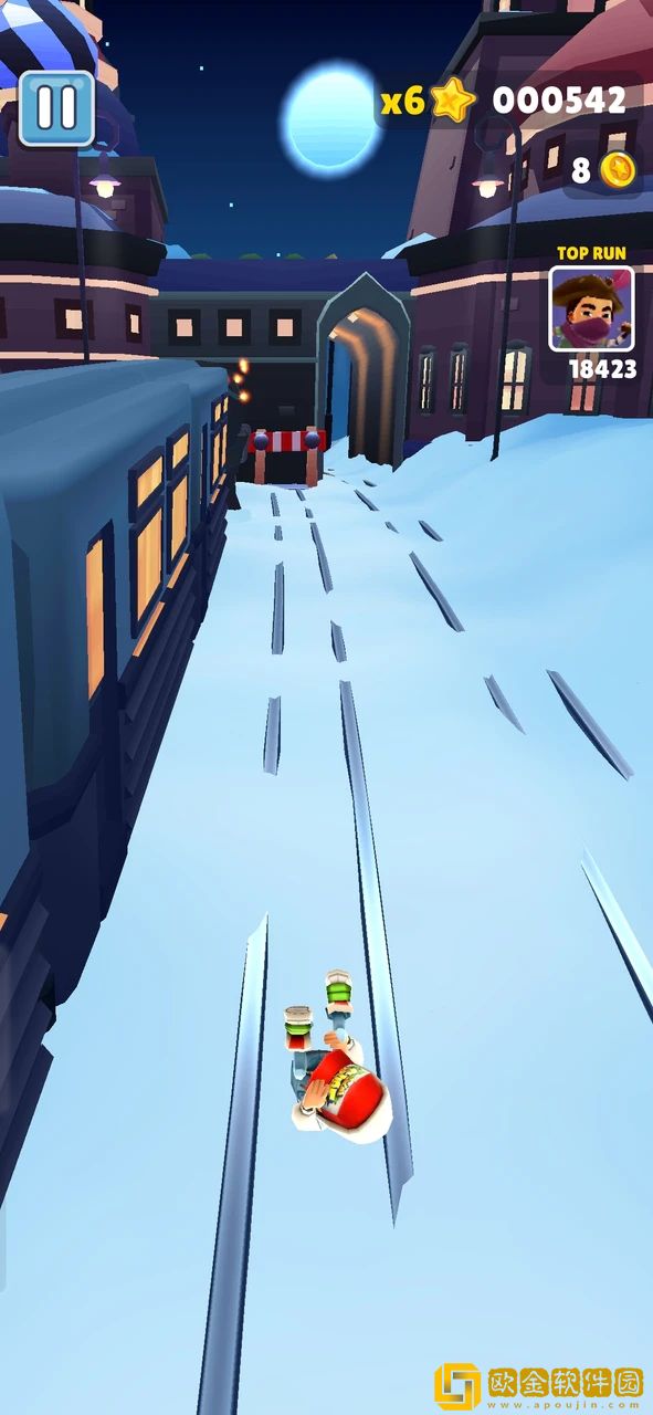 地铁跑酷雪地版内置菜单安卓版