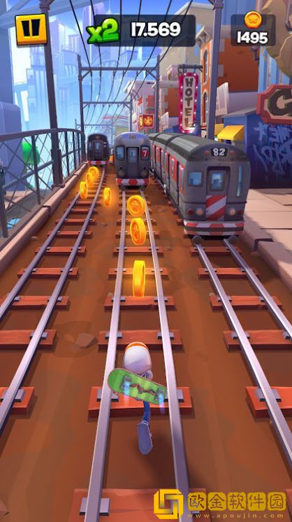 地铁跑酷2滑板英雄3D