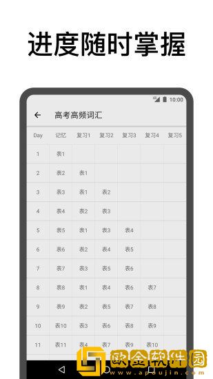 表格背单词