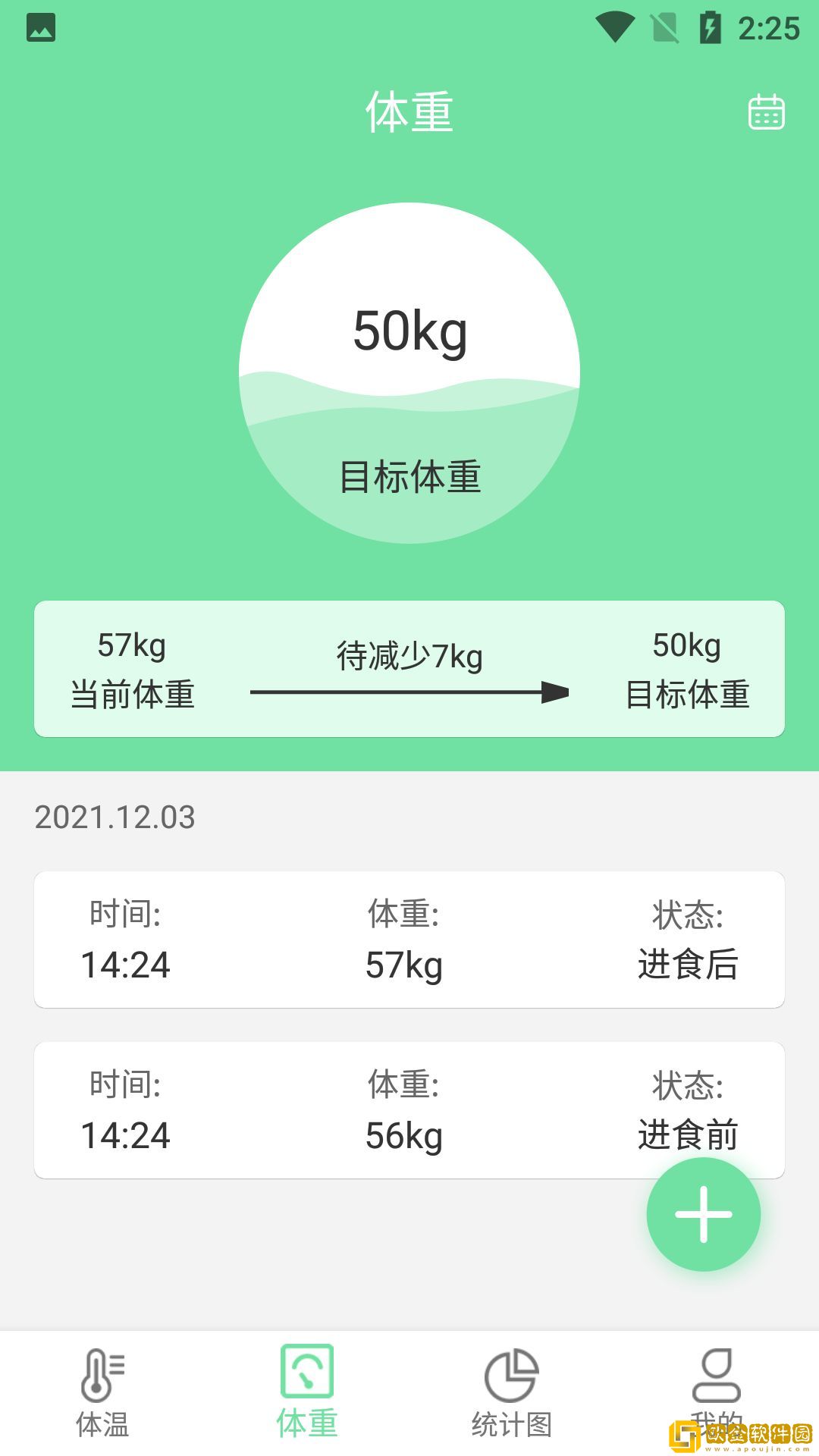 云平体温重量记录