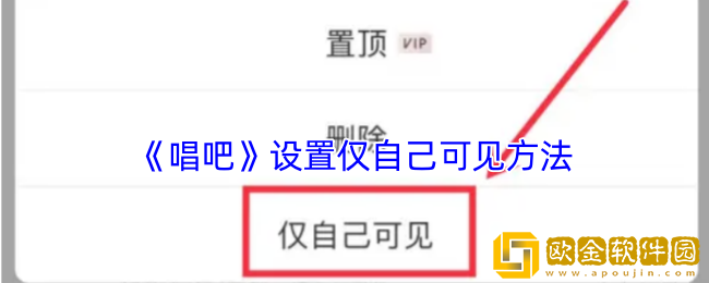 唱吧作品怎么只对一个人可见-唱吧设置仅自己可见方法