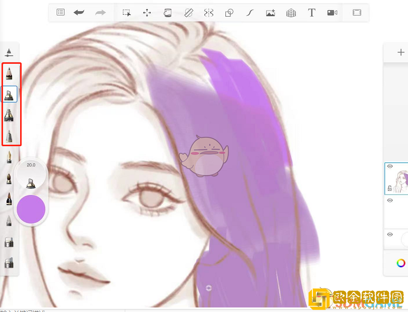 sketchbook怎么填充颜色